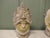 2 Large Antique Indian Terracotta Tent Pole Tops These wonderful pieces have been made in the image of frightening...