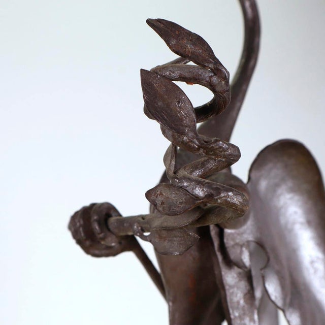 Iron Sculpture with Black Marble Base attributed to Carlo Rizzarda For Sale - Image 4 of 11