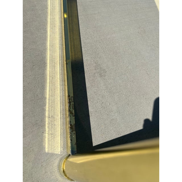 Brass Vintage Mid Century Modern Postmodern Brass Gold Etagere 5 Shelf Bookcase Wall Unit Display Case For Sale - Image 8 of 12