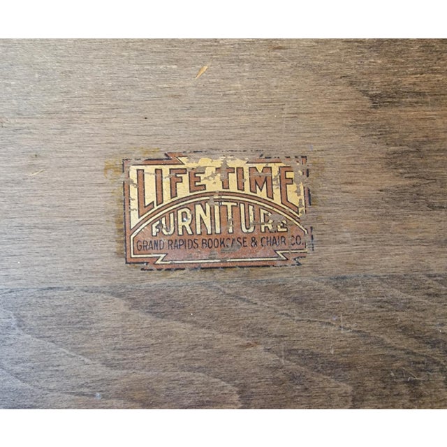 Antique Hall Bench Mission Oak by Lifetime Furniture. Circa. 1910 For Sale - Image 12 of 18