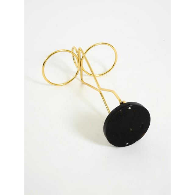 Mid-Century Modern Umbrella Stand in Brass and Black Cast Iron Base, 1950s For Sale - Image 9 of 11