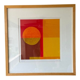 Modern Framed Sunset Print Signed For Sale