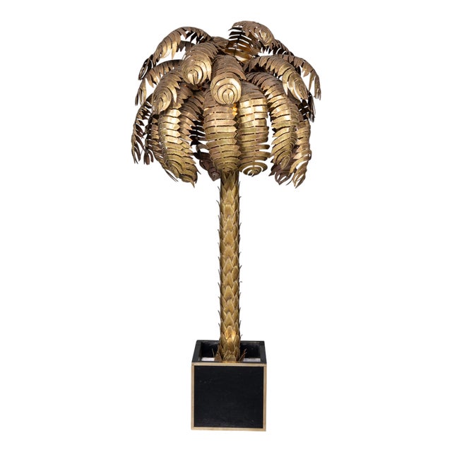 French Palm Tree Floor Lamp by Christian Techoueyres for Maison Jansen, 1970s For Sale