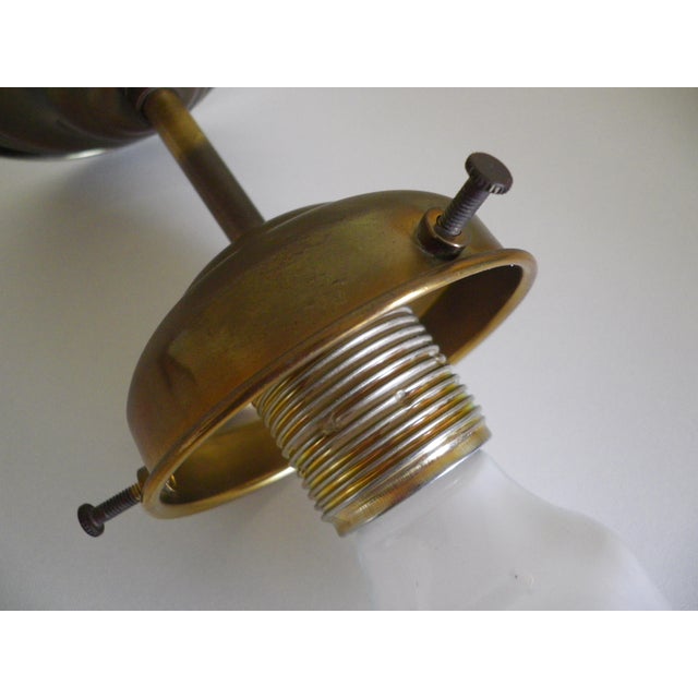 Pendant Light in Opaline Glass, Metal, and Brass, 1960s For Sale - Image 12 of 16