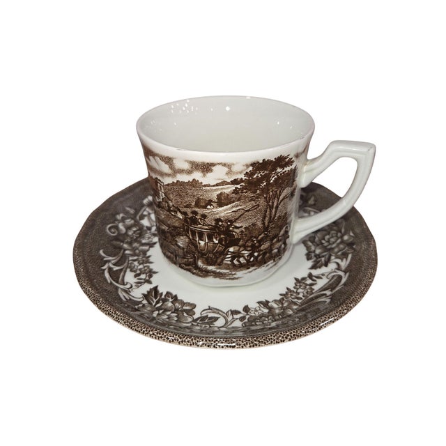 Meakin & Co. Vintage J&g Meakin Royal Staffordshire Brown Transferware Dinnerware Set - 41pcs For Sale - Image 4 of 16