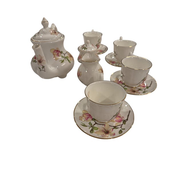 Chinoiserie Mid 20th Century Fine English China Staffordshire Collection Tea Set- 11 Pieces For Sale - Image 3 of 6