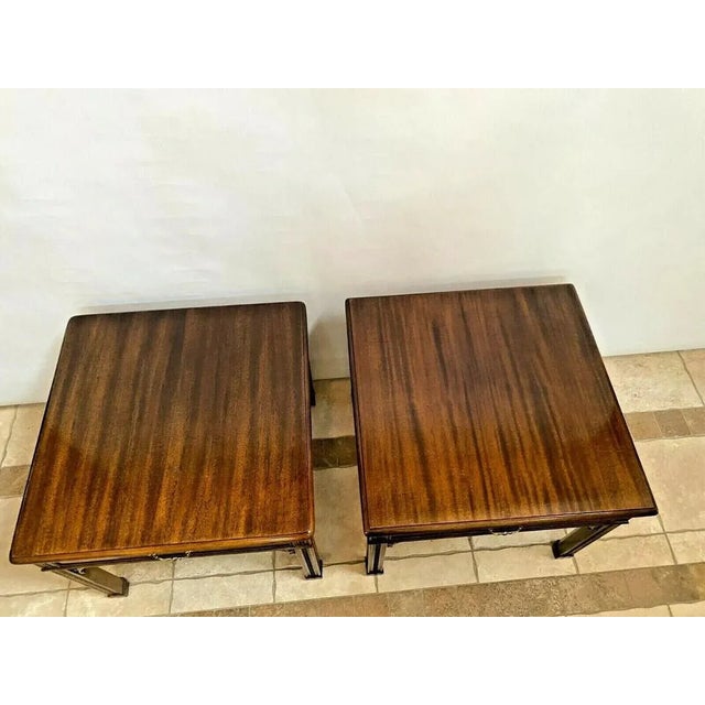 1980s Vintage Henredon Side Tables Walnut Nightstands Single Drawer Matching - a Pair For Sale In Palm Springs - Image 6 of 10