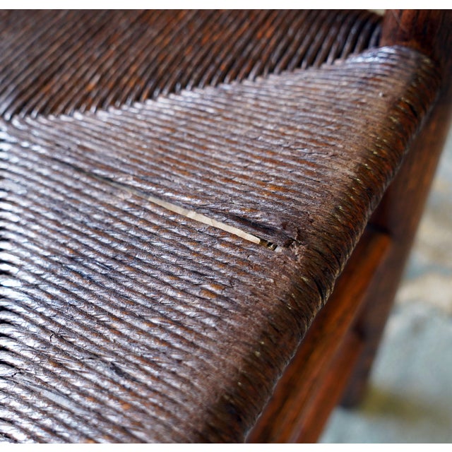 Vintage Chapel Chairs With Original Hymnal Racks – Set of 3, Solid Wood, Rush Seat For Sale - Image 16 of 16