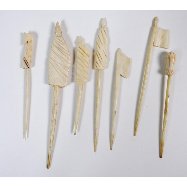 19th Century Carved Bone Game Pieces Collection With Wood Stand For Sale - Image 10 of 17