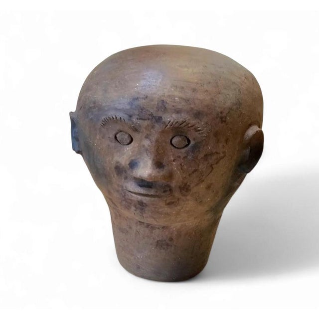 Ceramic Head Sculpture, 1970s For Sale - Image 4 of 17
