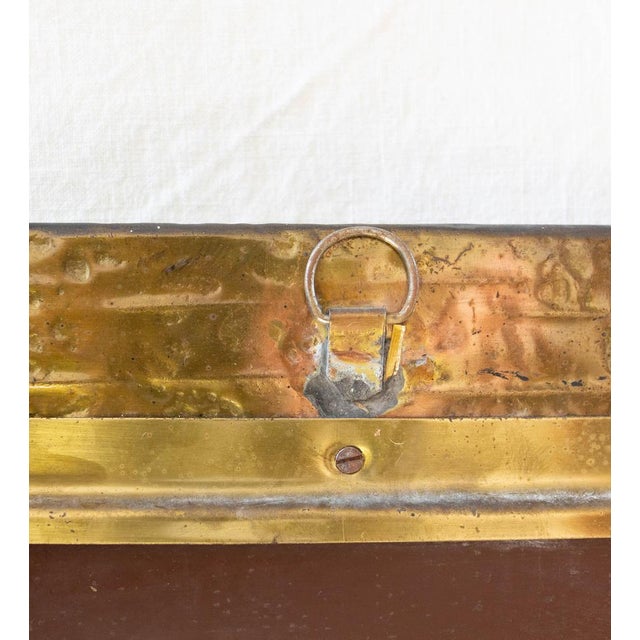 20th Mid-CenturySpanish Wall Mirror Lin aminated Brass & Wrought Iron Frame, 1960s For Sale - Image 9 of 10