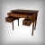 This small solid oak desk, dating from the late Victorian period in England, captivates with its warm patina and fine...