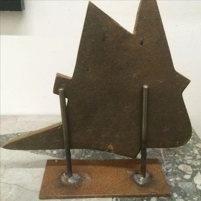 French Bronze Ship Emblem on Stand For Sale - Image 4 of 6