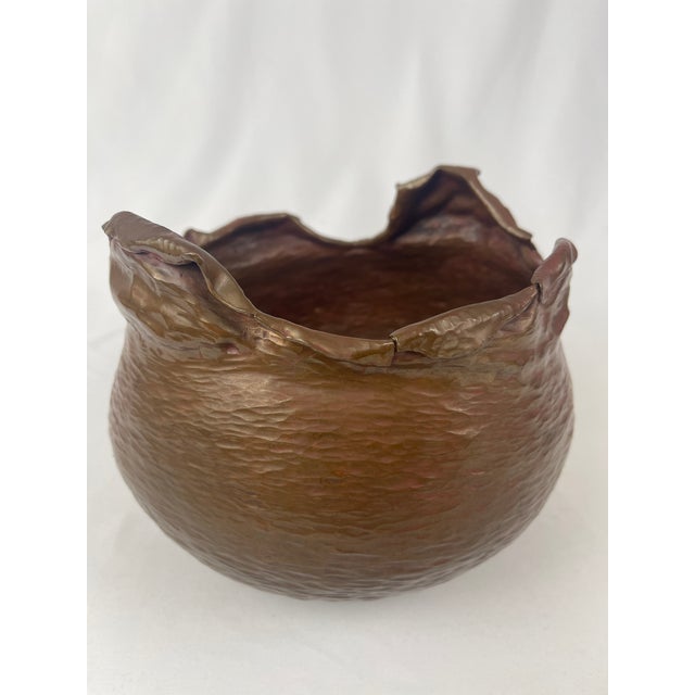 1980's Hammered Copper Vessel Vase by Greg Wilbur For Sale - Image 9 of 12