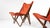 Set of Red Tripolina Folding Chairs by Joseph B. Fenby For Sale - Image 5 of 10
