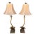 Hollywood Regency Gold Palm Tree Table Lamps - A Pair For Sale