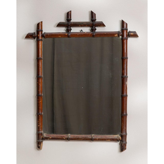 19th Century France Brown Wood Mirror For Sale In Greensboro - Image 6 of 10