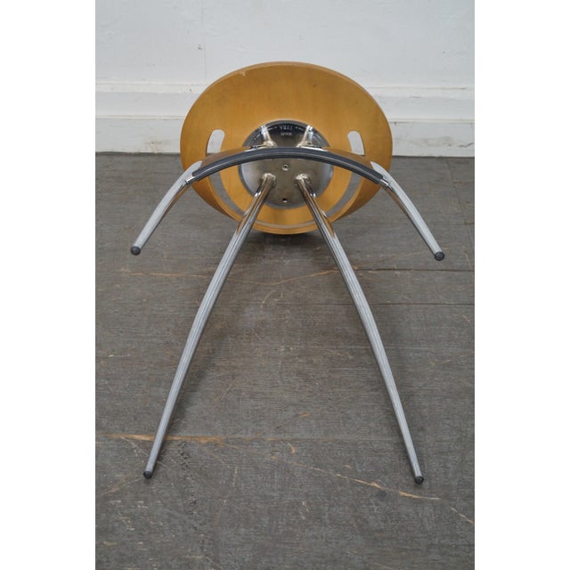 Magis Lyra Tecnotubi Chrome Base Bent Wood Stool Chairish