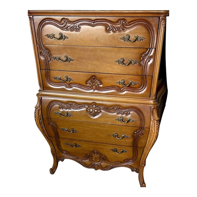 1960s High Boy; John Cameron Original Distinctive Furniture, French Provincial For Sale