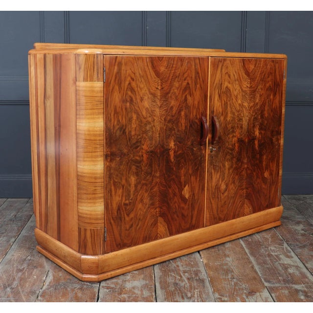 English Art Deco Walnut Sideboard, 1930s For Sale - Image 10 of 14