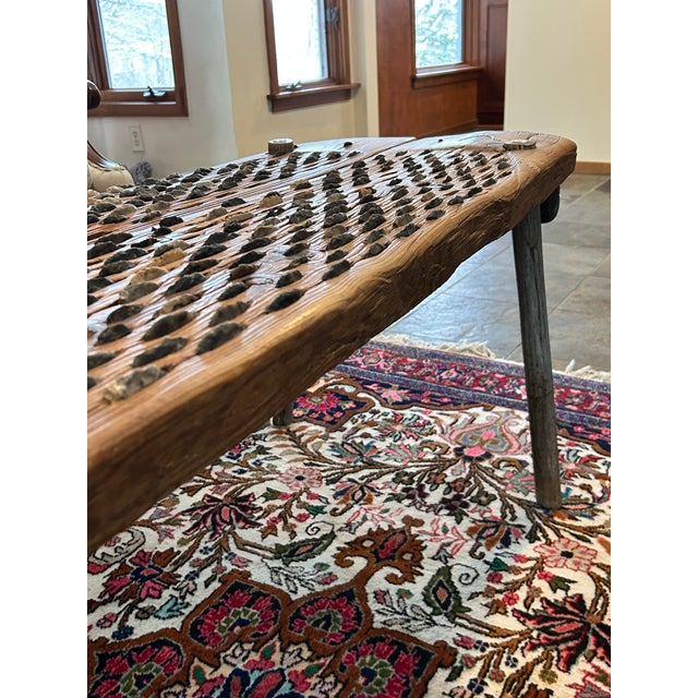 Wood Early 20th Century Rustic Threshing Board Coffee Table For Sale - Image 7 of 10