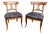 Mid Century Mahogany and Brass Lyre Back Dining Chairs - A Pair For Sale