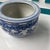 Mid-Century Modern 1970s Small Greek Key Blue and White Planter Bowl For Sale - Image 3 of 6