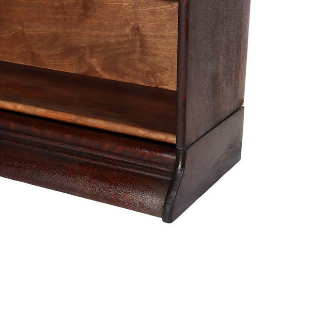Arts & Crafts Grand Rapids Arts & Crafts Oak Stack Barrister Bookcase With Leaded Glass C1910 For Sale - Image 3 of 12