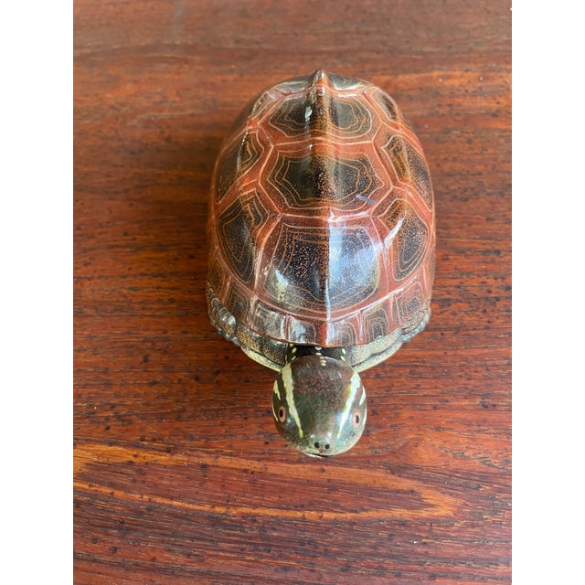 This is a vintage Japanese lacquer tortoise/turtle trinket or jewelry box. This type of traditional decorative box is...