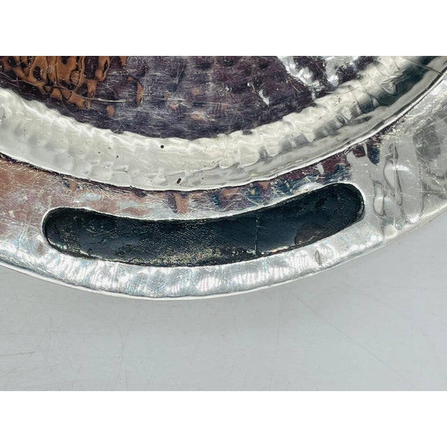 Mexican Modern Hammered Silver Tray by Emilia Castillo, Taxco Mexico 1980s For Sale - Image 10 of 12