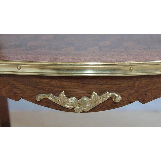 Brown Marquetry Tea Table, 1900s For Sale - Image 8 of 12