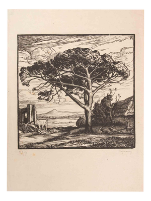 Pierre Gusman, Environ de Rome, Woodcut, Early 20th Century