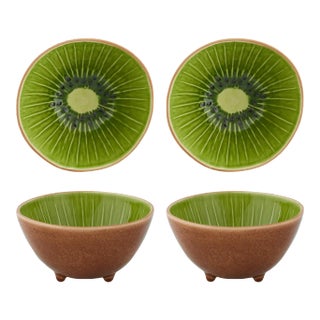 Bordallo Pinheiro Tropical Fruits Kiwi Bowls 17 oz., Set of 4 For Sale