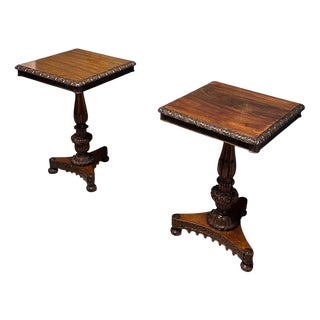 Anglo-Indian Tilt Top Tables, Set of 2 For Sale