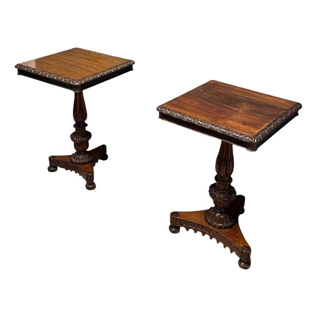 Anglo-Indian Tilt Top Tables, Set of 2 For Sale