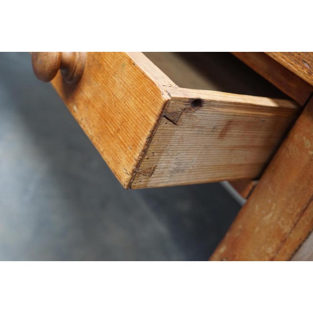 Wood 19th Century Antique English Light Pine Farmhouse Dining Table For Sale - Image 7 of 18
