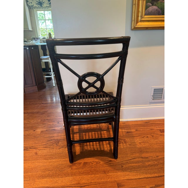 Mid-Century Modern Late 20th Century McGuire Rattan Target Back Chairs From the American Club Set of 8 For Sale - Image 3 of 4
