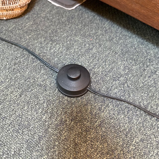 Textile Cylindrical Drum Floor Lamp For Sale - Image 7 of 12