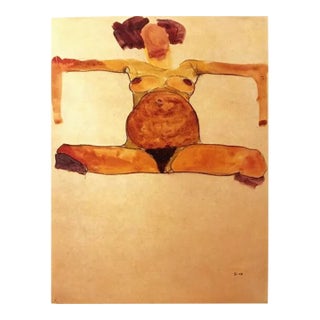 1981 Egon Schiele 4 Erotic Drawings Sitting Pregnant Woman For Sale