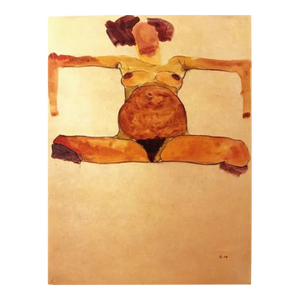 1981 Egon Schiele 4 Erotic Drawings Sitting Pregnant Woman