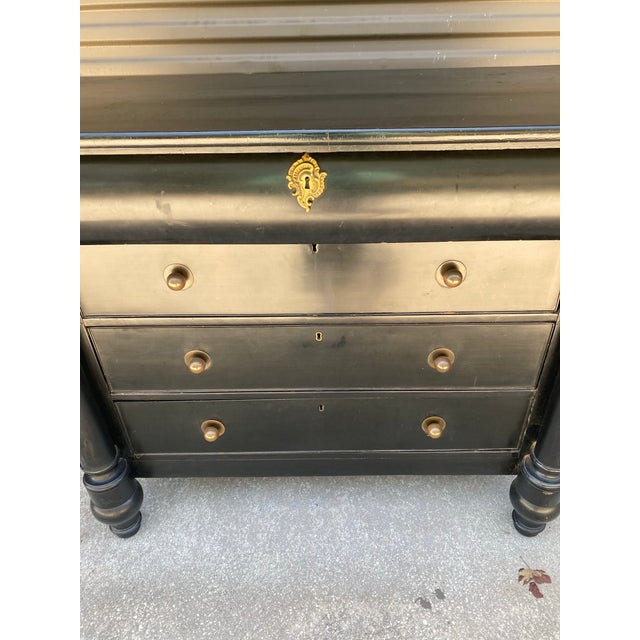 1950s Vintage Ebony Black Dresser For Sale - Image 5 of 12