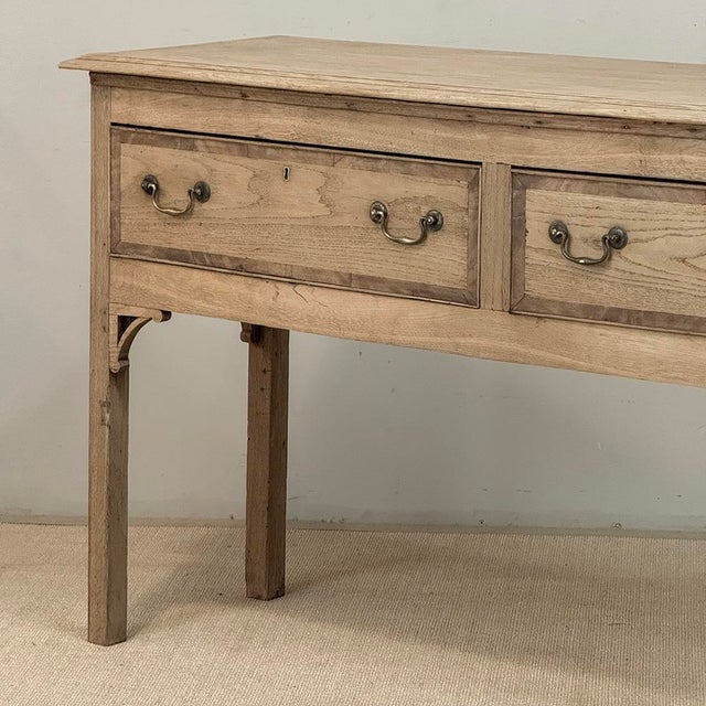 Late 18th Century 18th Century English Stripped Oak Dresser ~ Sofa Table ~ Console For Sale - Image 5 of 17