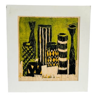 Vintage 1970 Candles Wood Block Art For Sale