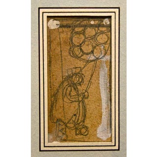 Gabriele Galantara, Man with Balloons, 1907, Pencil on Paper For Sale