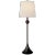 AERIN for Visual Comfort Signature Dover Buffet Lamp in Aged Iron with Linen Shade For Sale