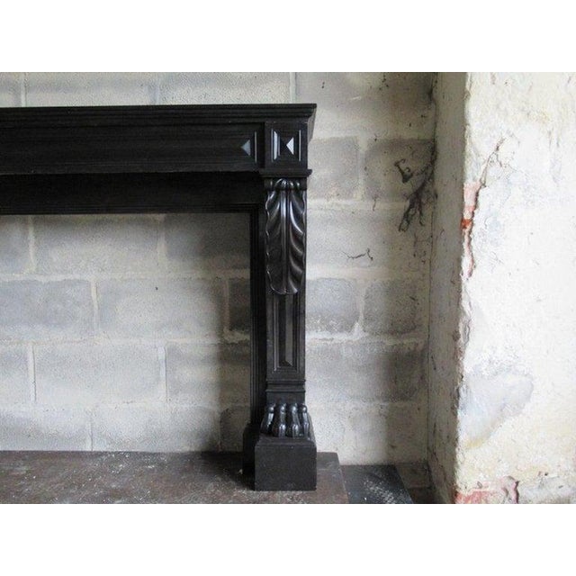 19th Century French Napoleonic Black Marble Fireplace For Sale - Image 6 of 9