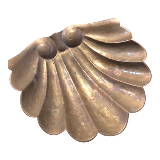 1970s Brass Shell Catchall Dish For Sale