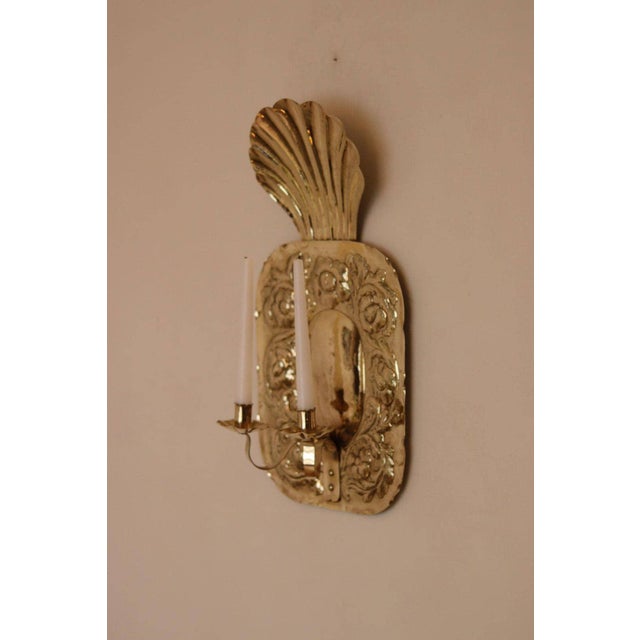 Mid-Century Modern Large Mid-Century Modern Swedish Brass Sconces, Set of 2 For Sale - Image 3 of 18