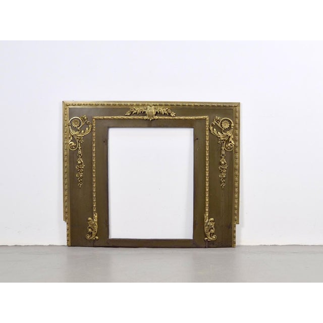 Louis XVI Metal Fireplace Surround with Brass Ornaments, 1920s For Sale - Image 6 of 13