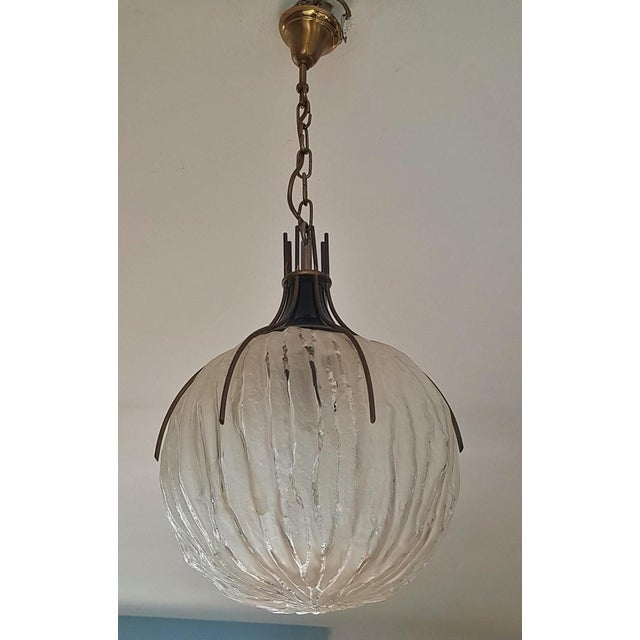 Glass Ball Pendant Lamp by Angelo Brotto, Italy, 1960s For Sale - Image 9 of 18